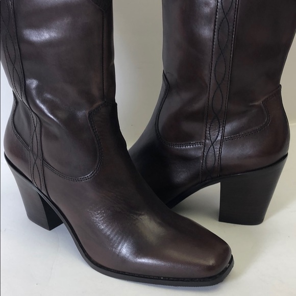 Antonio Melani Leather Dark Brown Boots 9.5M New with deffect - Picture 4 of 16